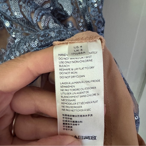 Free People Blue & Nude Sequin Mini Dress - Picture 8 of 16